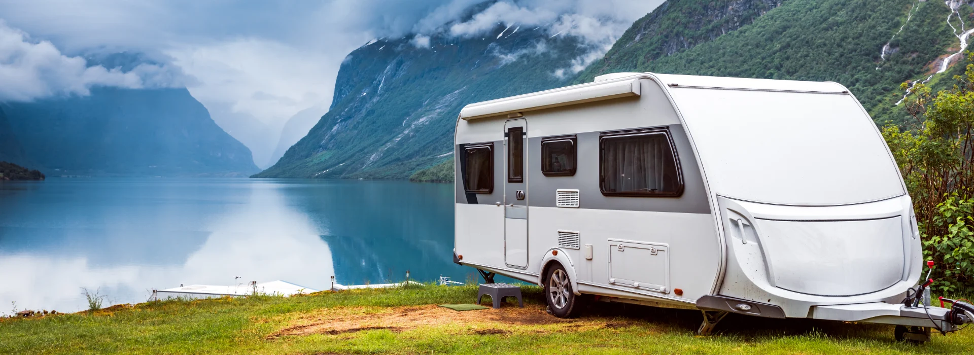 Family Vacation Travel Rv Holiday Trip Motorhome Caravan Car Vacation Beautiful Nature Norway Natural Landscape